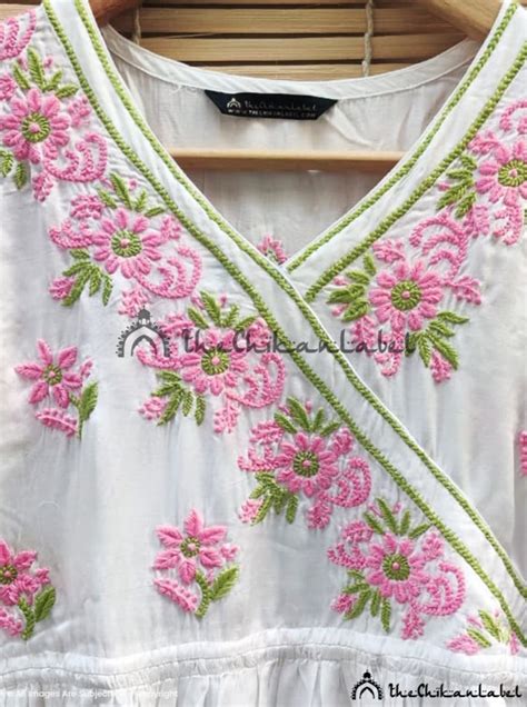 Avneet Kaur Sana Satin Modal Chikankari Angarkha