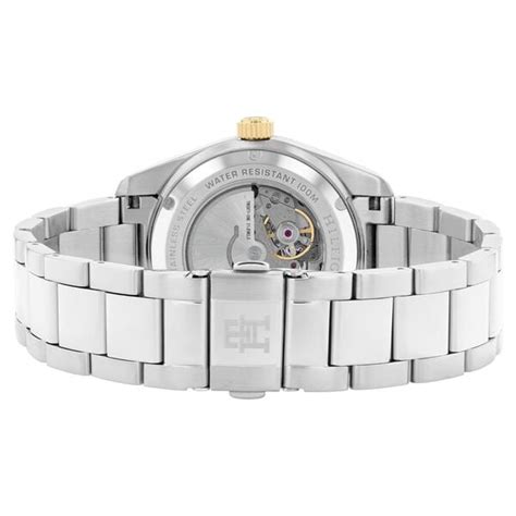 Buy Online Tommy Hilfiger Automatic White Dial Stainless Steel Strap ...