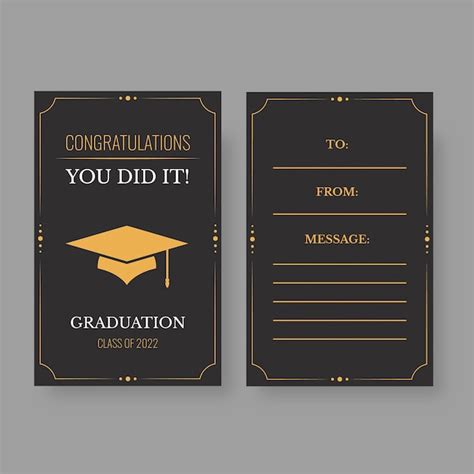 Elegant dark graduation gift tag | Free Vector