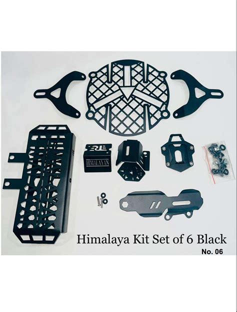 HIMALAYAN PARTS 6 PEACES IN BLACK (HEAD LIGHT GRILL , FRONT & REAR MAS ...