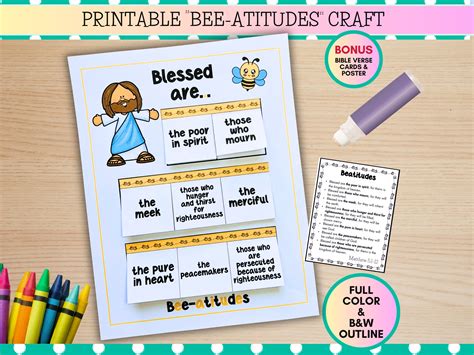 Printable Beatitudes Craft for Kids, Sunday School Activity (PDF) - Etsy