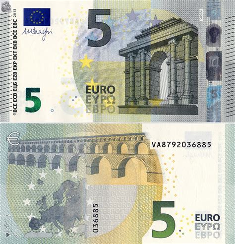 特价！欧盟5欧元 欧洲央行第二代系列 2013年版 欧罗巴女神水印