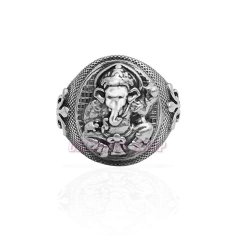 Shubh Mangal Ganesha Ring in Pure Silver @ USA UK India