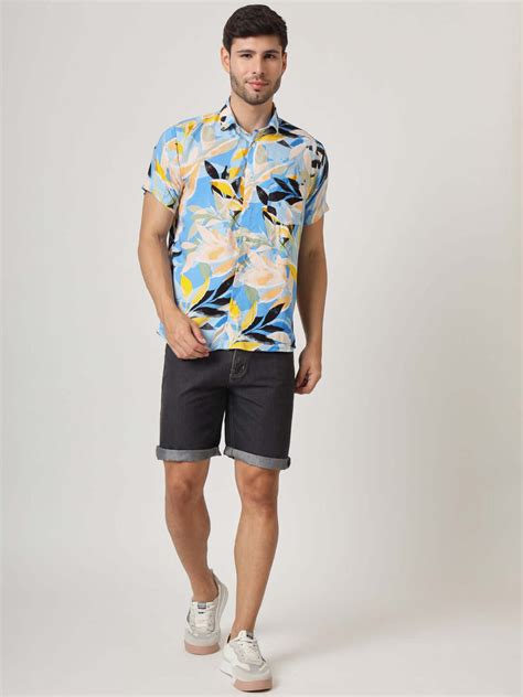 Multicolor Leaf Print Premium Rayon Shirt – AM SWAN