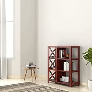 Amazon Brand - Solimo Salford Solid Sheesham Wood Bookshelf with 3 ...