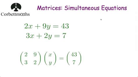 Image result for Simultaneous Equations Corbettmaths