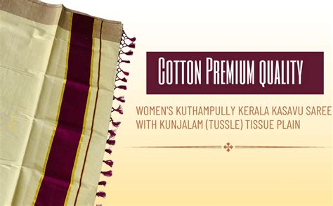 Buy ALLUVY Women Kuthampully Kerala Kasavu Saree Tissue | Traditional ...
