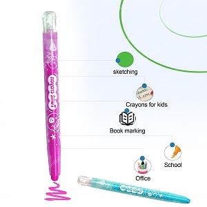 FunBlast Crayons for Kids-24 Shades Rolling Crayons Pen with Coloring ...