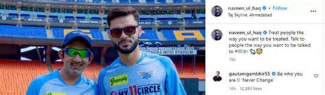 Gautam Gambhir reacts on Naveen Ul Haq cryptic Instagram post | Cricket ...