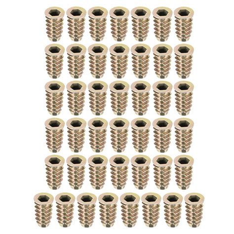 uxcell Threaded Insert Nuts Zinc Alloy Hex Socket M6 Internal Threads ...