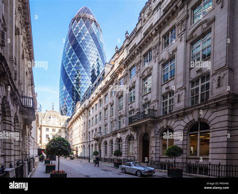 The Gherkin (30 St. Mary Axe) building, City of London, London, England ...
