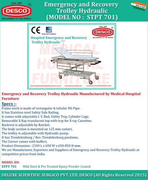 Hydraulic Emergency and Recovery Trolley Manufacturer and Supplier India