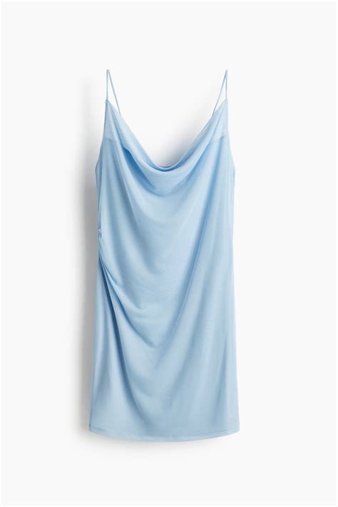 Women's Light blue Draped mesh dress | H&M IN