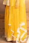 Buy Orange Cotton, Tulle, Net Lace, Mirrors, Sequins, Peplum Kurta ...