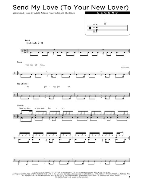 Send My Love (To Your New Lover) by Adele Sheet Music for Drum Chart at Sheet Music Direct