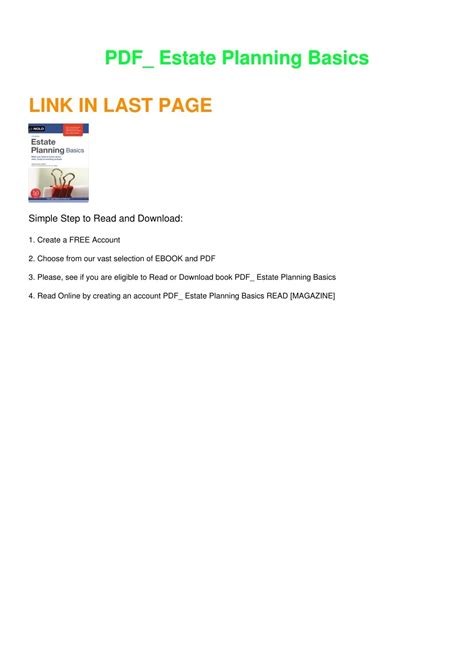 PPT - √PDF_ Estate Planning Basics PowerPoint Presentation, free download - ID:12669904