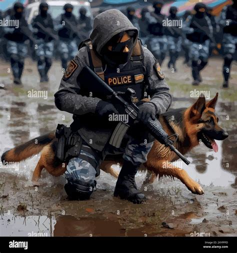 Critical Role of Police Dog in Crime Prevention Stock Vector Image ...