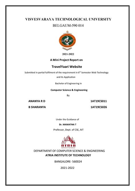 WTA Report - VISVESVARAYA TECHNOLOGICAL UNIVERSITY BELGAUM-590 014 ...