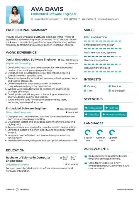 10+ Embedded Software Engineer Resume Samples & Templates for 2025