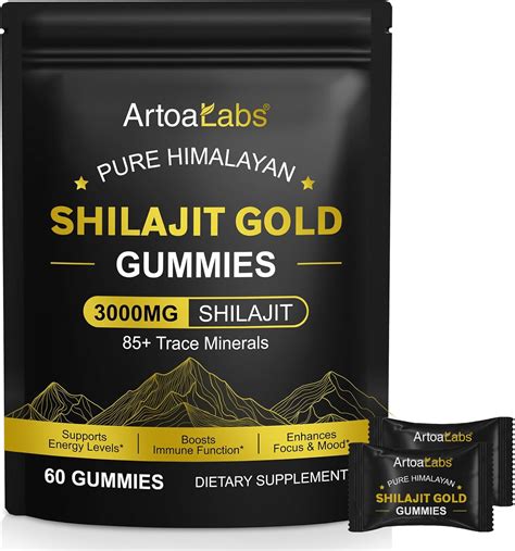 Shilajit Gummies, Pure Ultima Peak Shilajit Resin Gold Gummies for Men & Women, Pure Himalayan ...