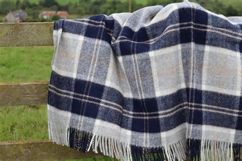 Navy Bannockbane | Tartan Blanket | Solway Blankets