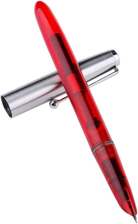 GOLD LEAF Jinhao 51A Stainless Steel Cap Transparent Red Pen Hooded ...