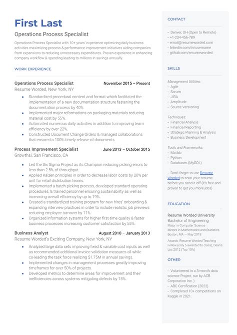 Image result for Process Operator Resume Examples