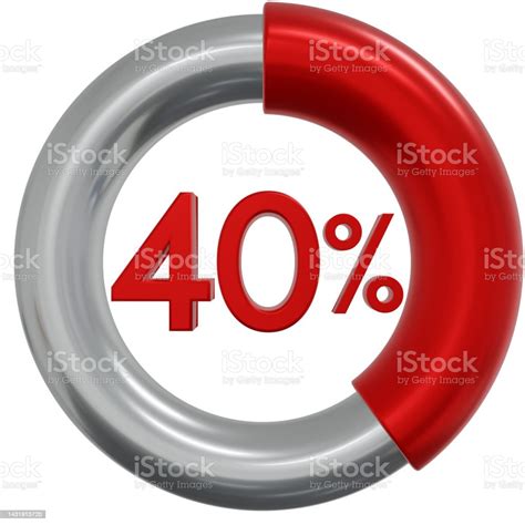 40 Percentage With Round Pie Chart Stock Photo - Download Image Now ...