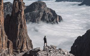Wallpaper loneliness, alone, rocks, mountains hd, picture, image