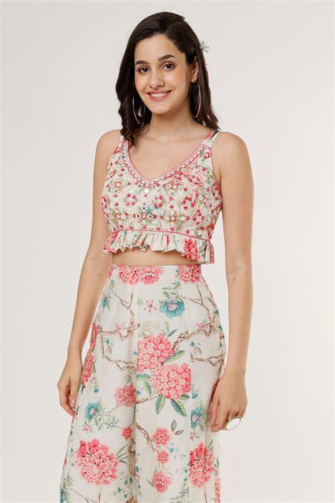 Pari Crop Top Pant Set | Shop Pant Top Set Online