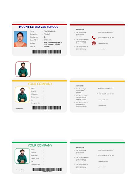 Image result for ID Card Examples