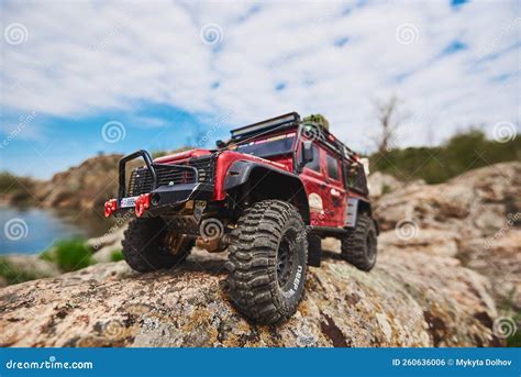 RC Car. Model Land Rover Defender 1:10 Editorial Photo - Image of replica, driven: 260636006