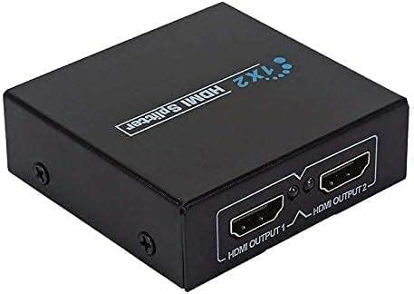 1x2 HDMI Splitter - 1in 2 Out Multi-Port Adapter, 4K 1080P 3D, HDCP 1.4 ...