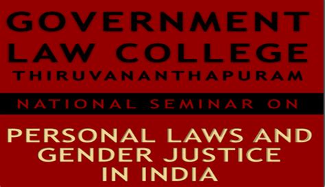 GLC, Thiruvananthpuram’s National Seminar on “Personal laws and Gender ...
