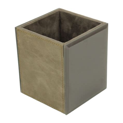 Grey Leatherite Pen Holder