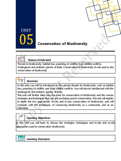 UNIT 05: Conservation of Biodiversity - Threats and Strategies in India ...