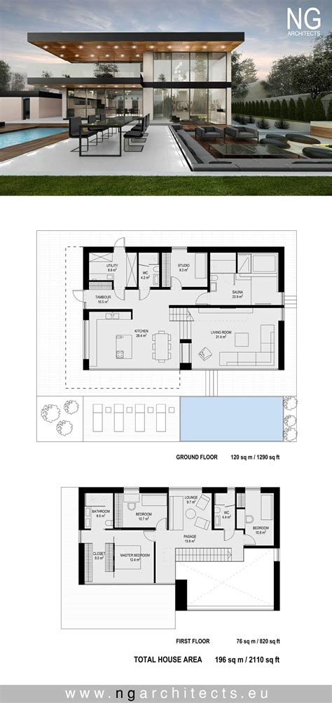 modern house plan Villa F designed by NG architects www.ngarchitects.eu ...