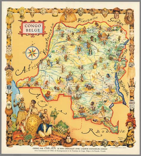 Pictorial map of the Belgian Congo and Ruanda-Urundi - 1950 : r/BelgianEmpire