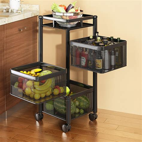 TEX-RO Kitchen Trolley with Wheels, Kitchen Organizer Items and Storage ...