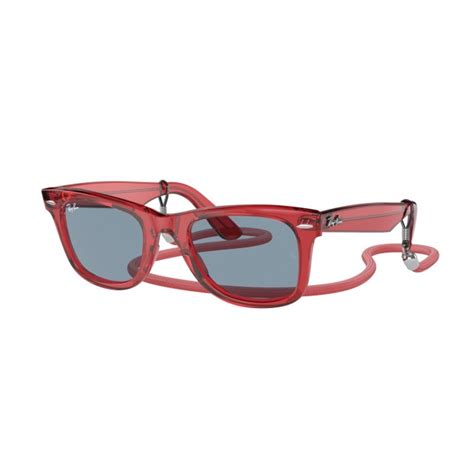 Ray-Ban RB 2140 Wayfarer 661456 Transparent Red | Sunglasses Unisex