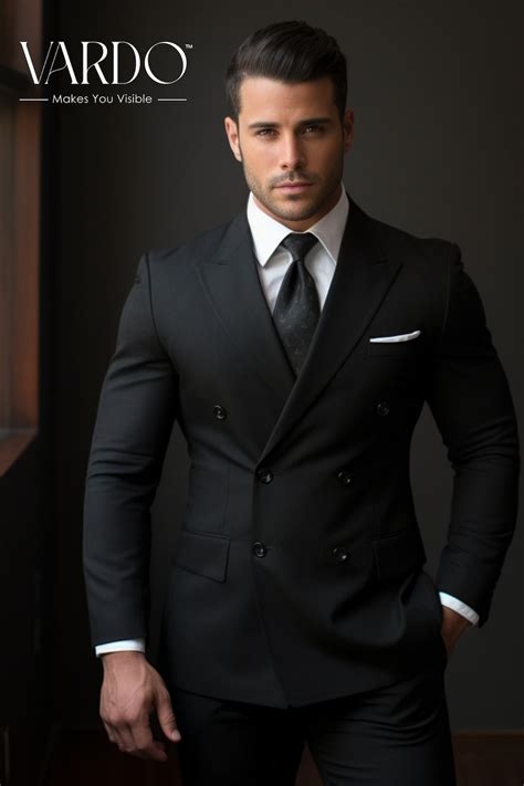 Classic Black Double-breasted Suit for Men - Timeless Formalwear, the ...