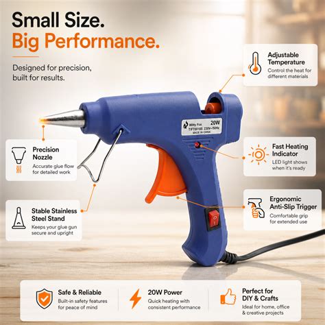 Witty Fox Hot Melt Glue Gun 20W with EU plug – Robocraze