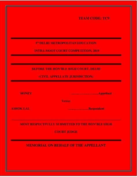 Surrogacy - Moot memorial - bbbbbTEAM CODE: TC 5 th DELHI METROPOLITAN ...