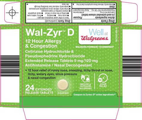Wal Zyr D (tablet, extended release) Walgreen Company