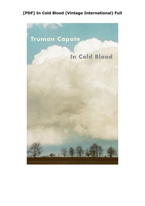 [PDF] In Cold Blood (Vintage International) Full