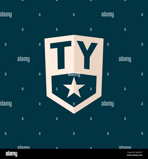 Initial TY logo star shield symbol with simple design vector graphic ...