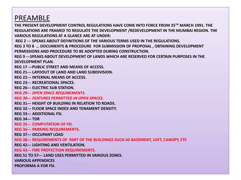 Development Control Regulations, Mumbai - Key points | PDF