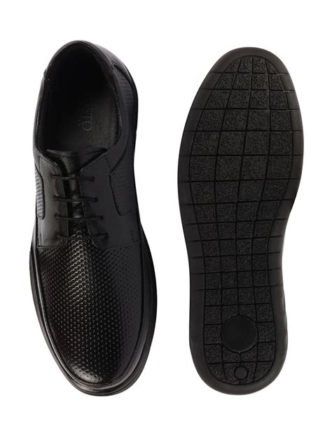 Shop Men's Black Formal Flat Heel Shoes For Office Online – FAUSTO.in