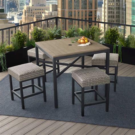 Brighton 5 Piece High Top Cushioned Patio Dining Set at Phyllis Lange blog