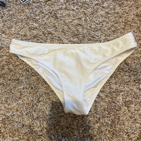 white shade and shore bikini bottoms, size small,... - Depop